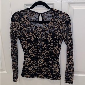 NWT⭐️ Sexy black and nude lace top